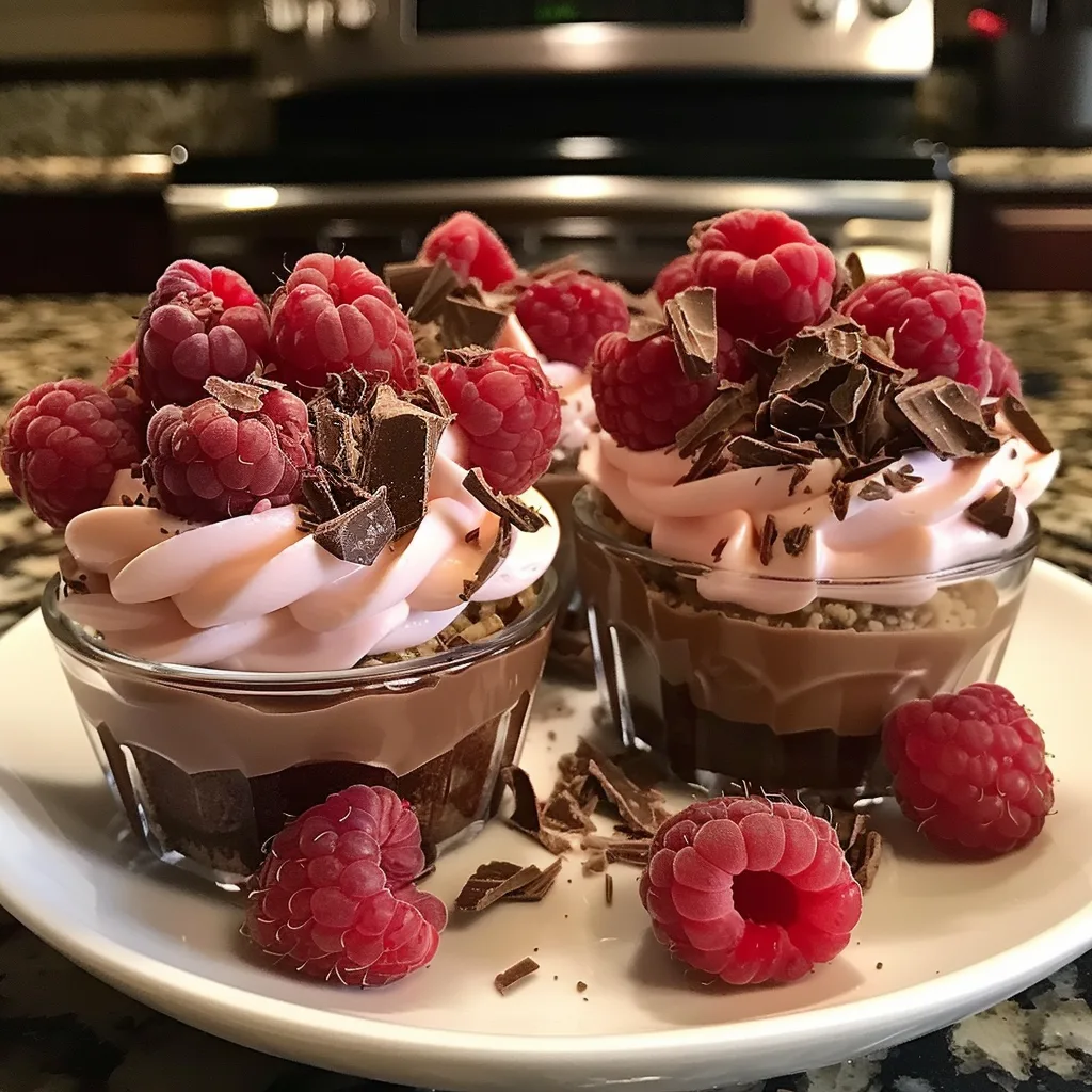 Marry Me No Bake Raspberry Chocolate Mousse Cups