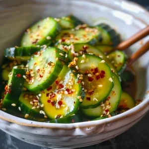 Asian cucumber salad recipe in bowl