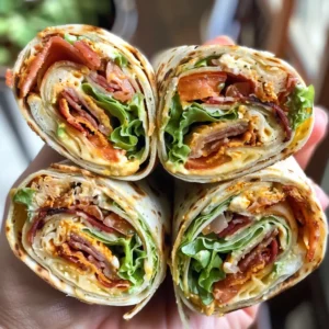 Easy BLT Pinwheel Sandwiches on a white plate