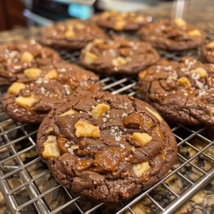 German Chocolate Cookies with chocolate, coconut, and pecans