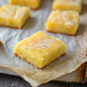 Lemon brownies recipe with fresh lemon glaze