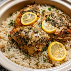 Slow Cooker Lemon Herb Chicken in Slow Cooker with Fresh Herbs