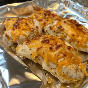 Delicious Baked Ranch Chicken ready to serve on a dinner plate.