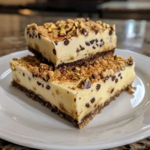 Delicious cannoli cheesecake bars with creamy filling and crispy crust