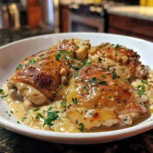 Delicious easy smothered chicken served with creamy gravy