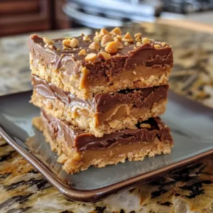 Delicious Lunch Lady Peanut Butter Bars recipe with creamy peanut butter and oats.