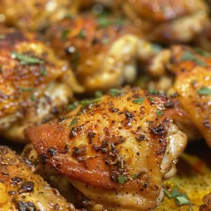 Delicious air fryer chicken thighs golden brown and crispy