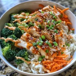Delicious Bang Bang Chicken Bowl with crispy chicken and spicy sauce