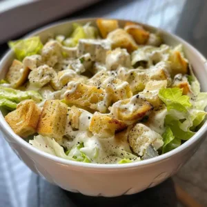Bowl of homemade Caesar salad dressing with fresh ingredients