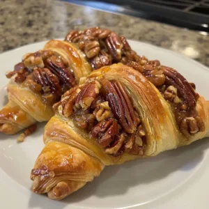 Delicious pecan pie crescents on a plate, a unique twist on traditional pecan pie.