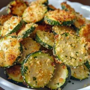 Plate of homemade zucchini garlic bites garnished with fresh herbs.