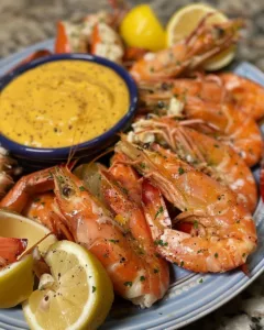 Bowl of delicious seafood boil dipping sauce for shellfish