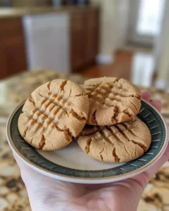 Delicious sugar-free peanut butter cookies on a plate