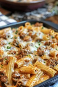 Creamy rigatoni with Italian sausage, a delicious and indulgent pasta dish