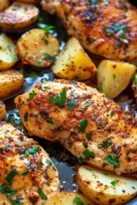 Garlic Parmesan Chicken and Potatoes cooked in a crockpot