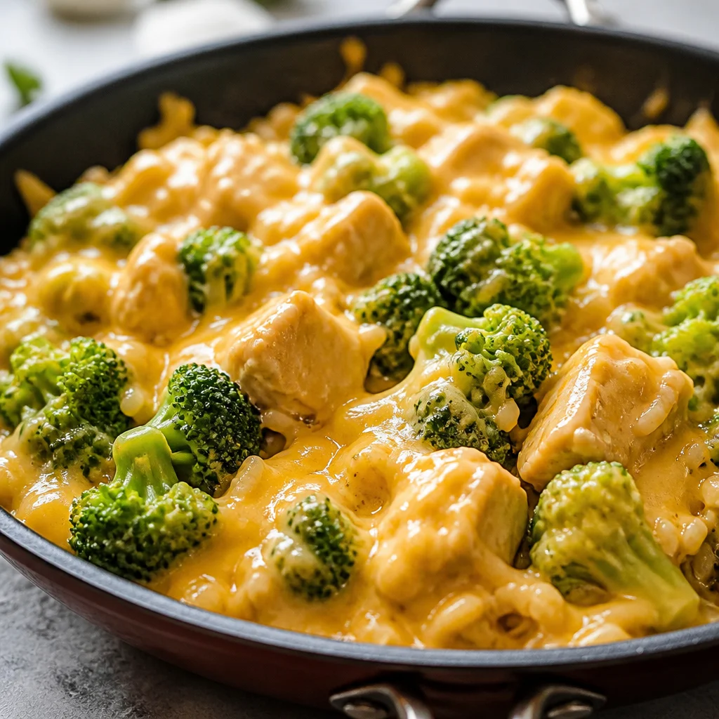 One Pan Creamy Chicken & Broccoli Rice (Easy 30-Minute Weeknight Dinner)