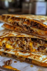 Delicious Smashburger Quesadillas served with dipping sauce