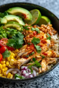 Delicious Street Corn Chicken Bowl with vibrant toppings and flavorful ingredients
