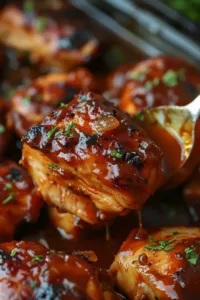 Delicious Sweet Baby Ray's Crockpot Chicken ready to serve
