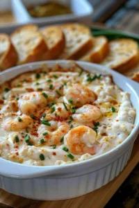 Classic Cold Shrimp Dip served with fresh vegetables and crackers