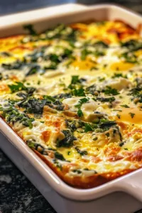 Delicious Cottage Cheese Egg Bake fresh out of the oven