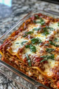 Delicious homemade lasagna with ricotta cheese made from scratch