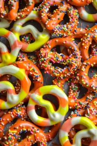 Halloween-themed pretzels decorated for spooky celebrations