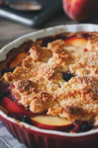 Old-Fashioned Fruit Cobbler with a golden crust and fresh fruit filling