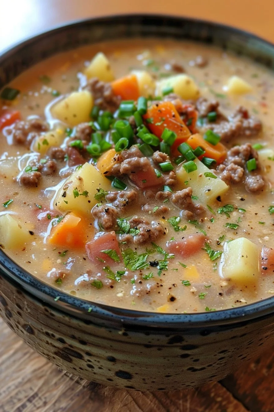 Creamy Potato & Hamburger Soup