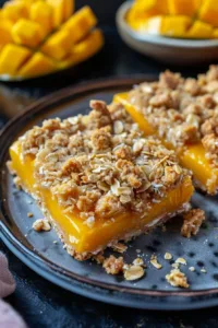 Delicious Mango Oatmeal Crumble Bars ready to be enjoyed